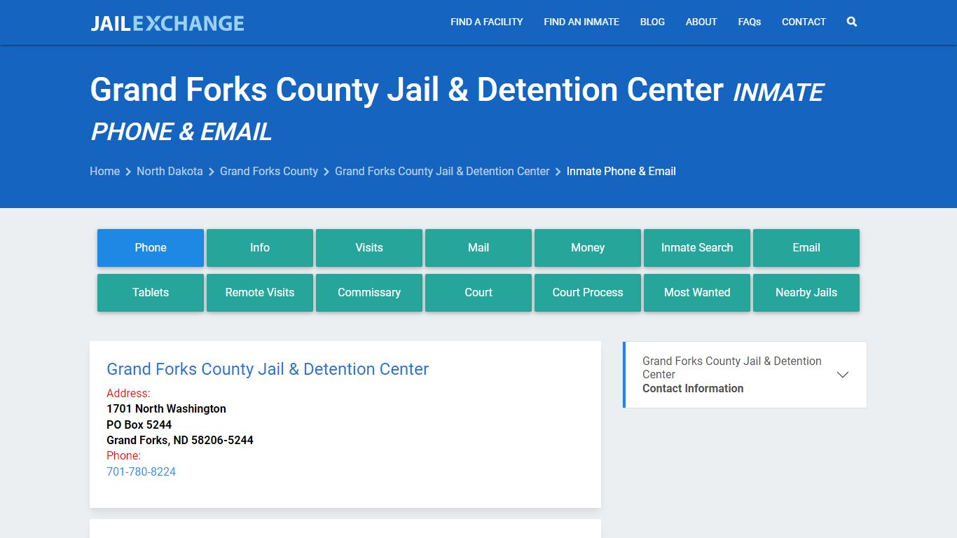 Inmate Phone - Grand Forks County Jail & Detention Center, ND