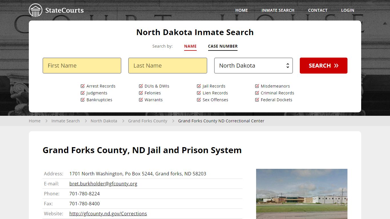 Grand Forks County, ND Jail and Prison System - State Courts